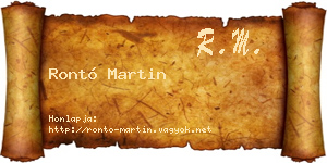Rontó Martin névjegykártya
