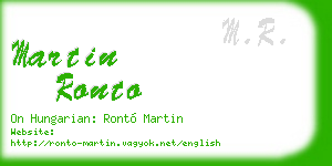 martin ronto business card