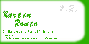 martin ronto business card